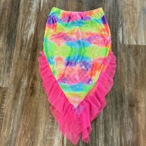 Wonder Nation Rainbow Kids Swim Coverup with Pink Trim